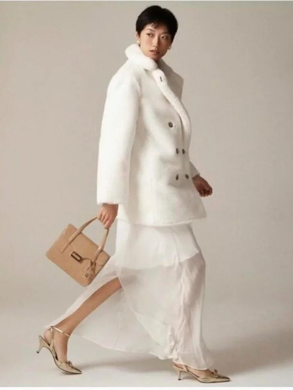 J.Crew Faux Shearling Pea Coat